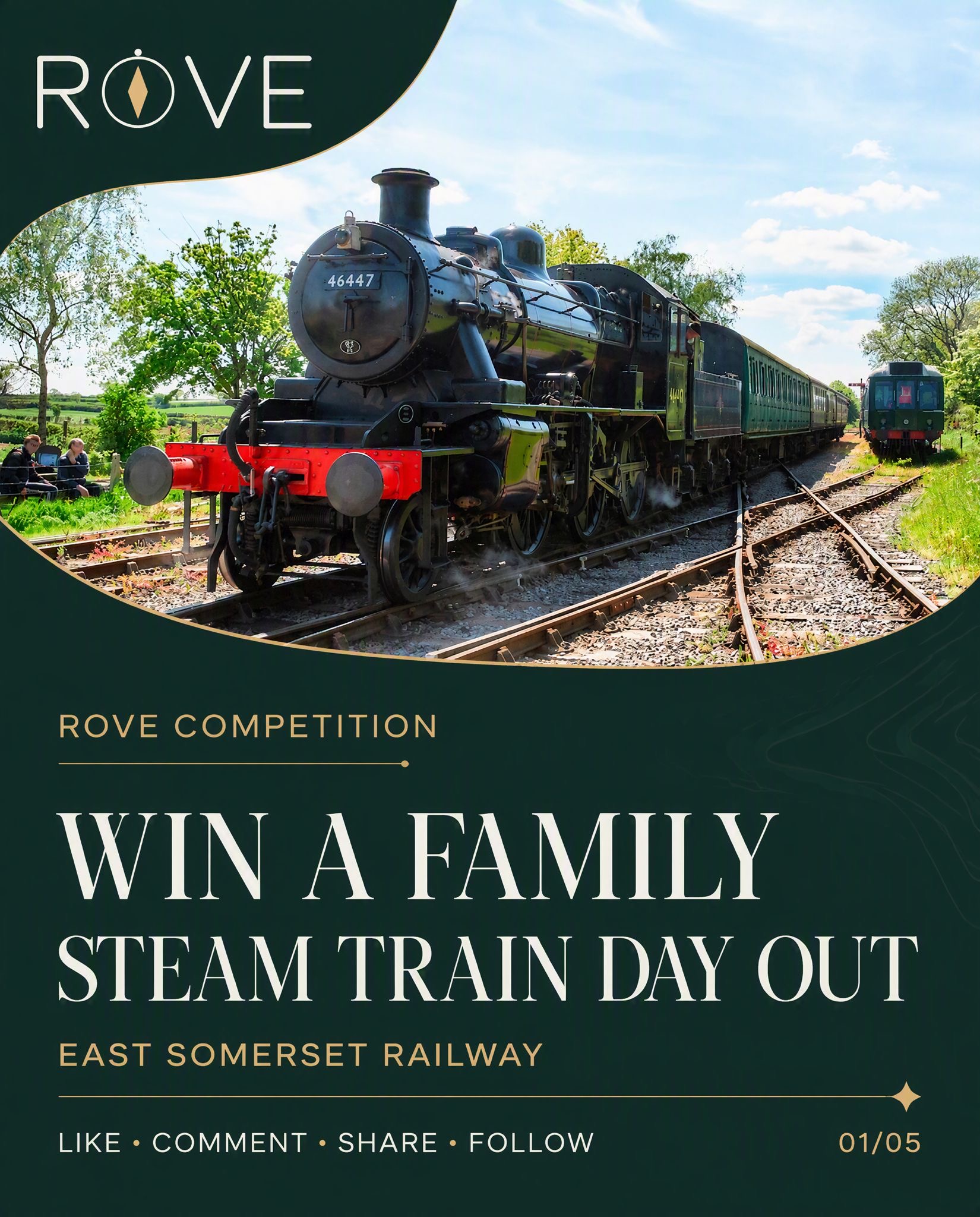 ROVE competition: Win a Family Steam Train Day Out at East Somerset Railway